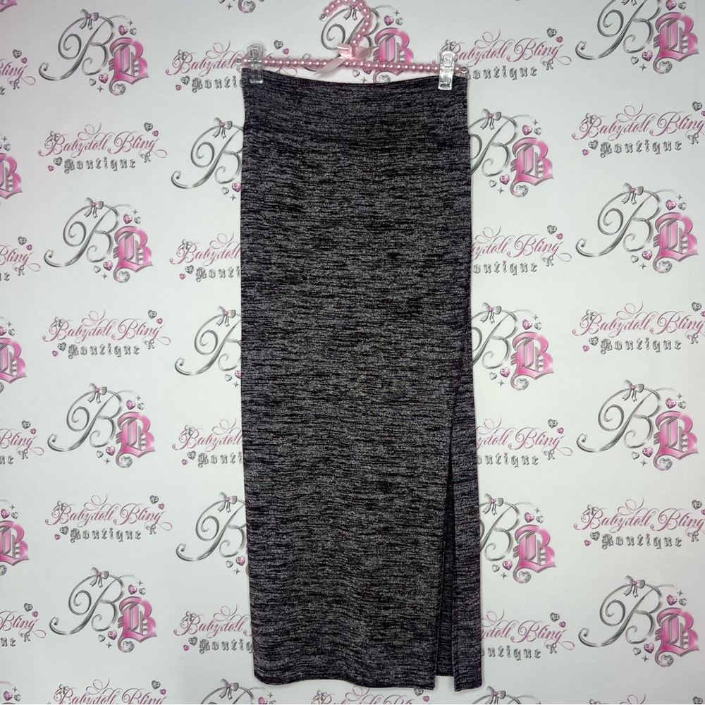 Wilfred free skirt Heathered purple white leg slit long stretchy soft comfy maxi - Picture 5 of 9